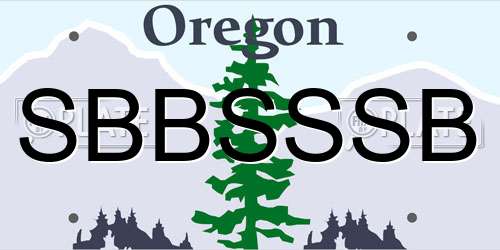 SBBSSSB Oregon License Plate
