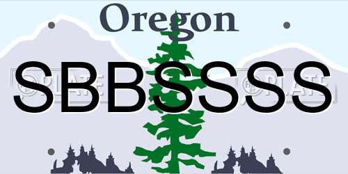 SBBSSSS Oregon License Plate