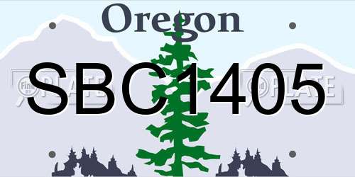 SBC1405 Oregon License Plate
