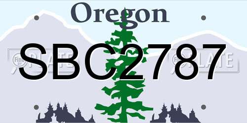 SBC2787 Oregon License Plate