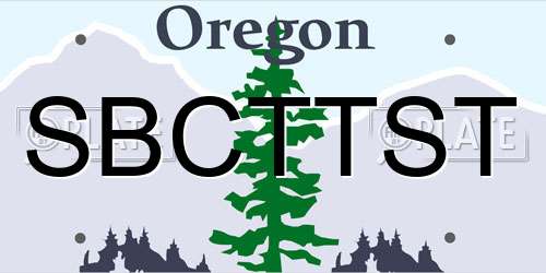 SBCTTST Oregon License Plate