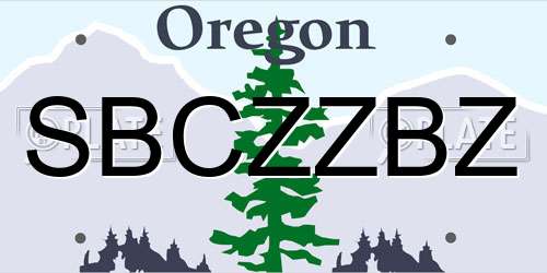 SBCZZBZ Oregon License Plate
