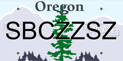SBCZZSZ Oregon License Plate