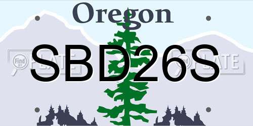 SBD26S Oregon License Plate