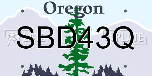 SBD43Q Oregon License Plate