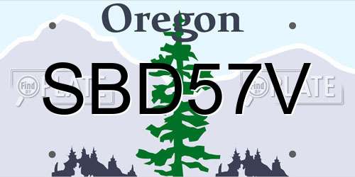 SBD57V Oregon License Plate