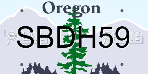 SBDH59 Oregon License Plate
