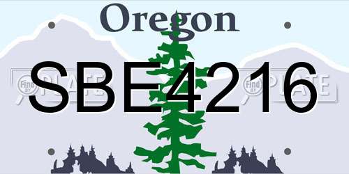 SBE4216 Oregon License Plate