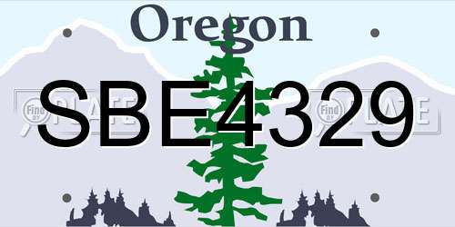 SBE4329 Oregon License Plate