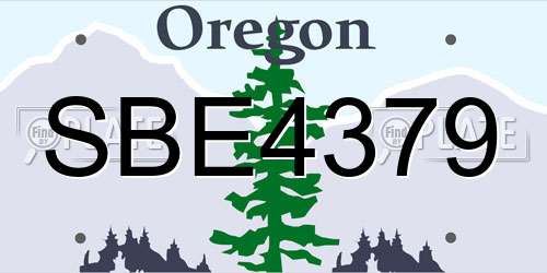 SBE4379 Oregon License Plate
