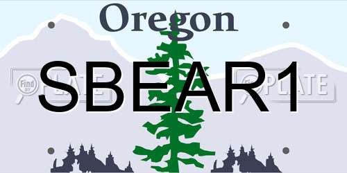 SBEAR1 Oregon License Plate