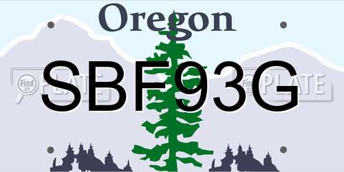 SBF93G Oregon License Plate