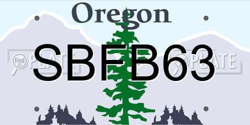 SBFB63 Oregon License Plate