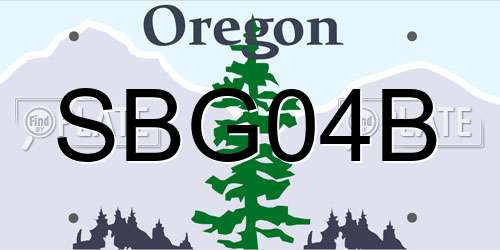 SBG04B Oregon License Plate