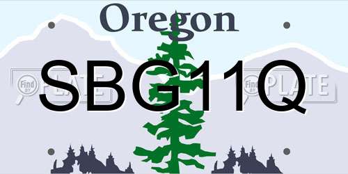 SBG11Q Oregon License Plate