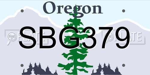 SBG379 Oregon License Plate