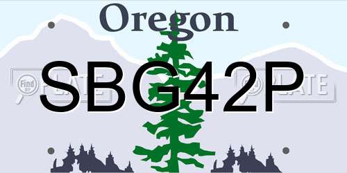 SBG42P Oregon License Plate