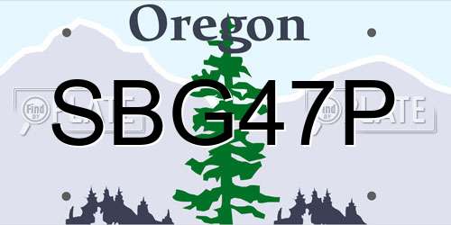 SBG47P Oregon License Plate