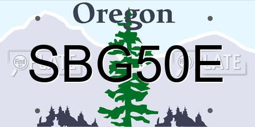 SBG50E Oregon License Plate