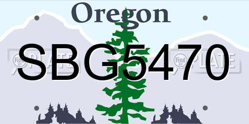 SBG5470 Oregon License Plate
