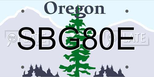 SBG80E Oregon License Plate