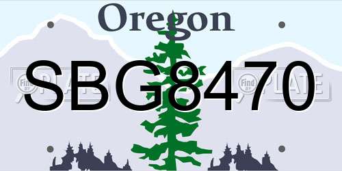 SBG8470 Oregon License Plate