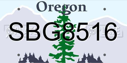 SBG8516 Oregon License Plate