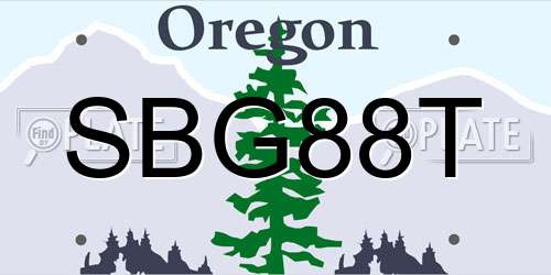 SBG88T Oregon License Plate