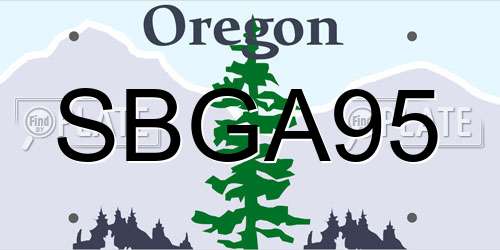 SBGA95 Oregon License Plate