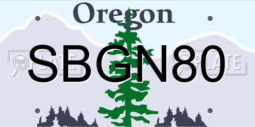 SBGN80 Oregon License Plate