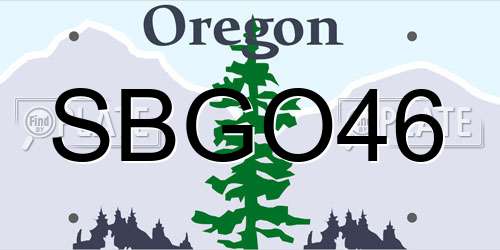 SBGO46 Oregon License Plate