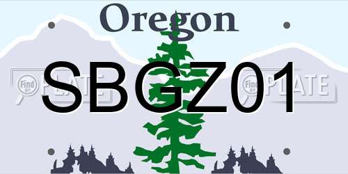 SBGZ01 Oregon License Plate