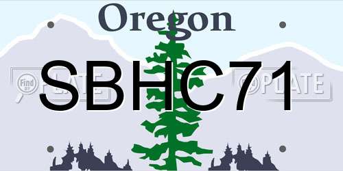 SBHC71 Oregon License Plate