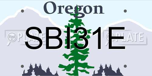 SBI31E Oregon License Plate