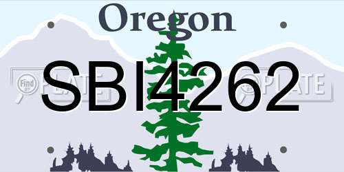 SBI4262 Oregon License Plate