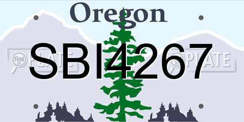 SBI4267 Oregon License Plate