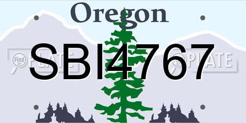 SBI4767 Oregon License Plate