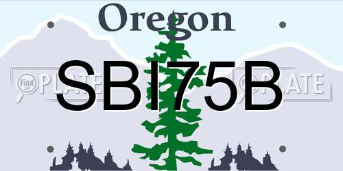SBI75B Oregon License Plate