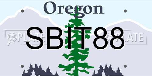 SBIT88 Oregon License Plate