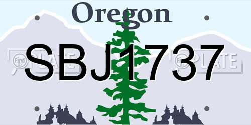 SBJ1737 Oregon License Plate