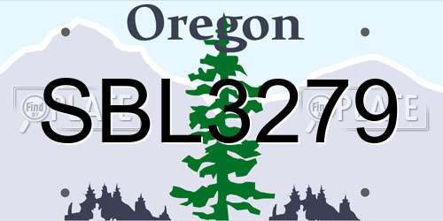 SBL3279 Oregon License Plate