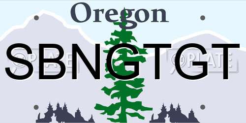 SBNGTGT Oregon License Plate