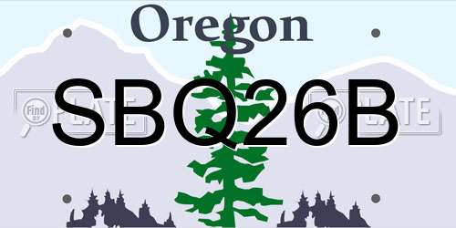 SBQ26B Oregon License Plate
