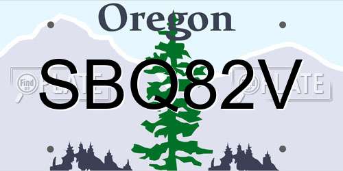 SBQ82V Oregon License Plate