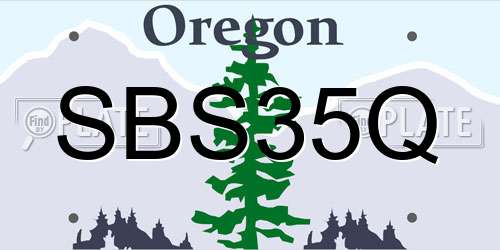 SBS35Q Oregon License Plate
