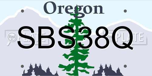 SBS38Q Oregon License Plate