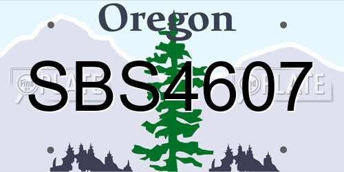 SBS4607 Oregon License Plate
