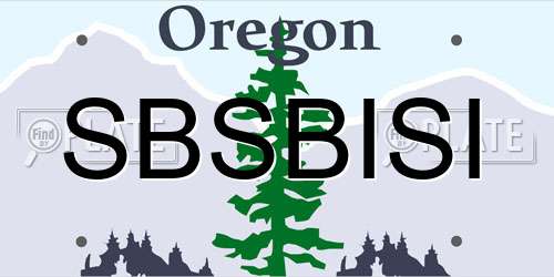 SBSBISI Oregon License Plate