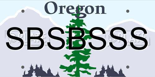 SBSBSSS Oregon License Plate