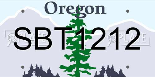 SBT1212 Oregon License Plate